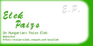 elek paizs business card